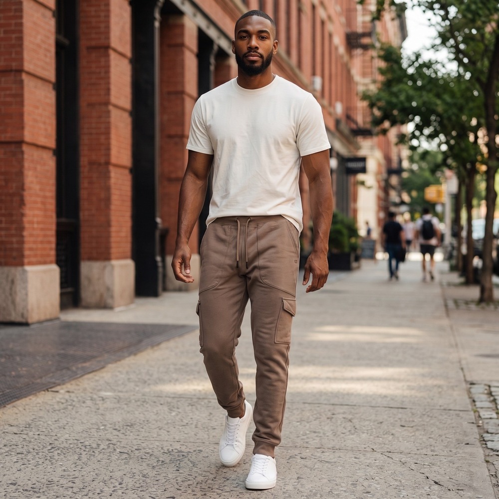 VRST Mens Transit Cargo Jogger Java‎ Brown French Terry Sweatpants Medium